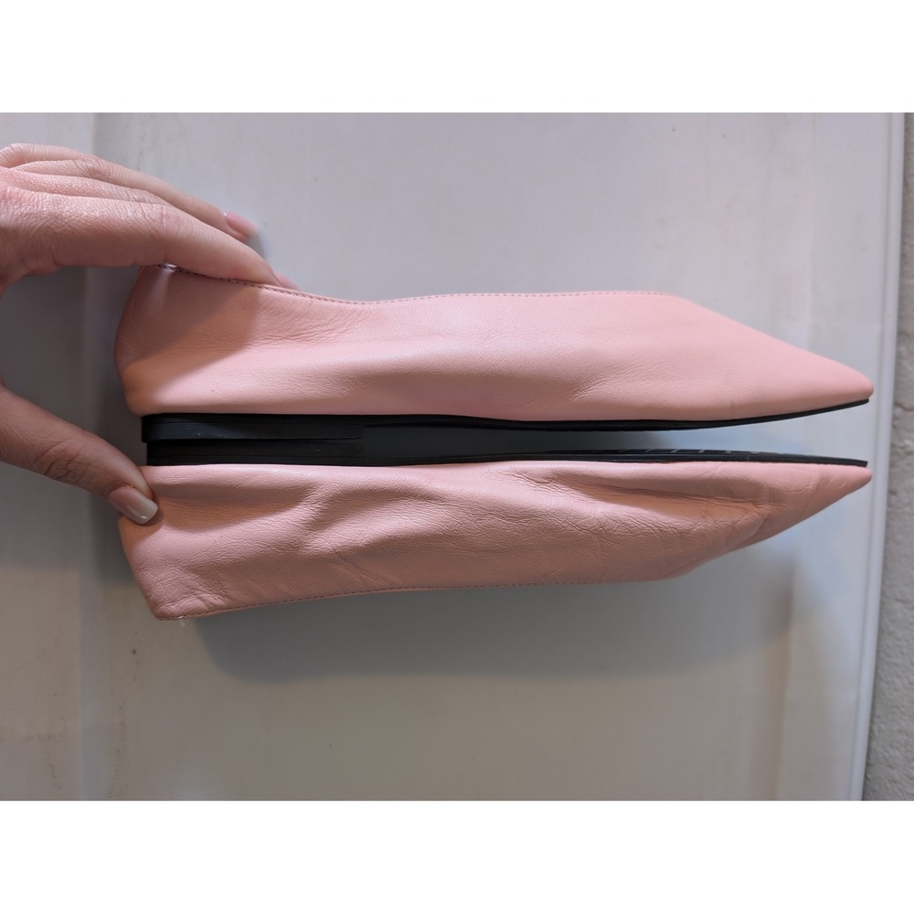 Zara Pink Ballet Flats minimalist square toe NWOT sz EU 40 US 9 - Picture 2 of 6